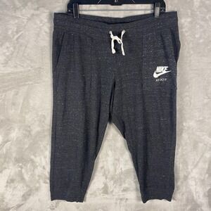 Nike XL Gray Just Do It Capri Jogger Pants Women's Activewear 883723-010 Casual